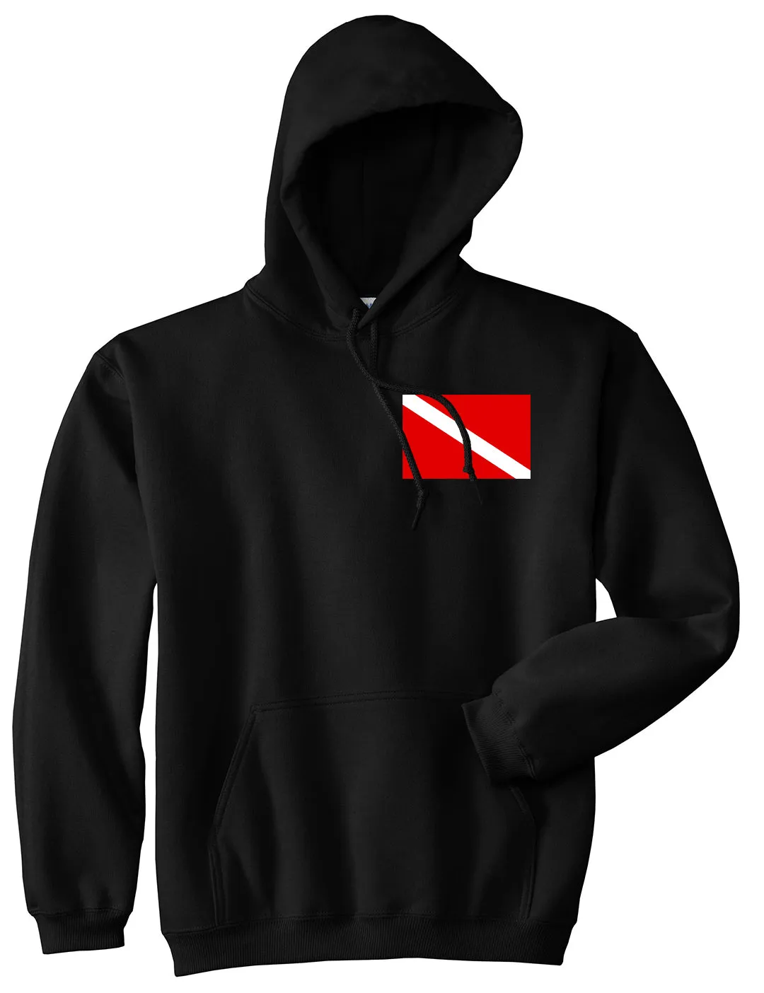 Scuba Dive Flag Chest Mens Pullover Hoodie