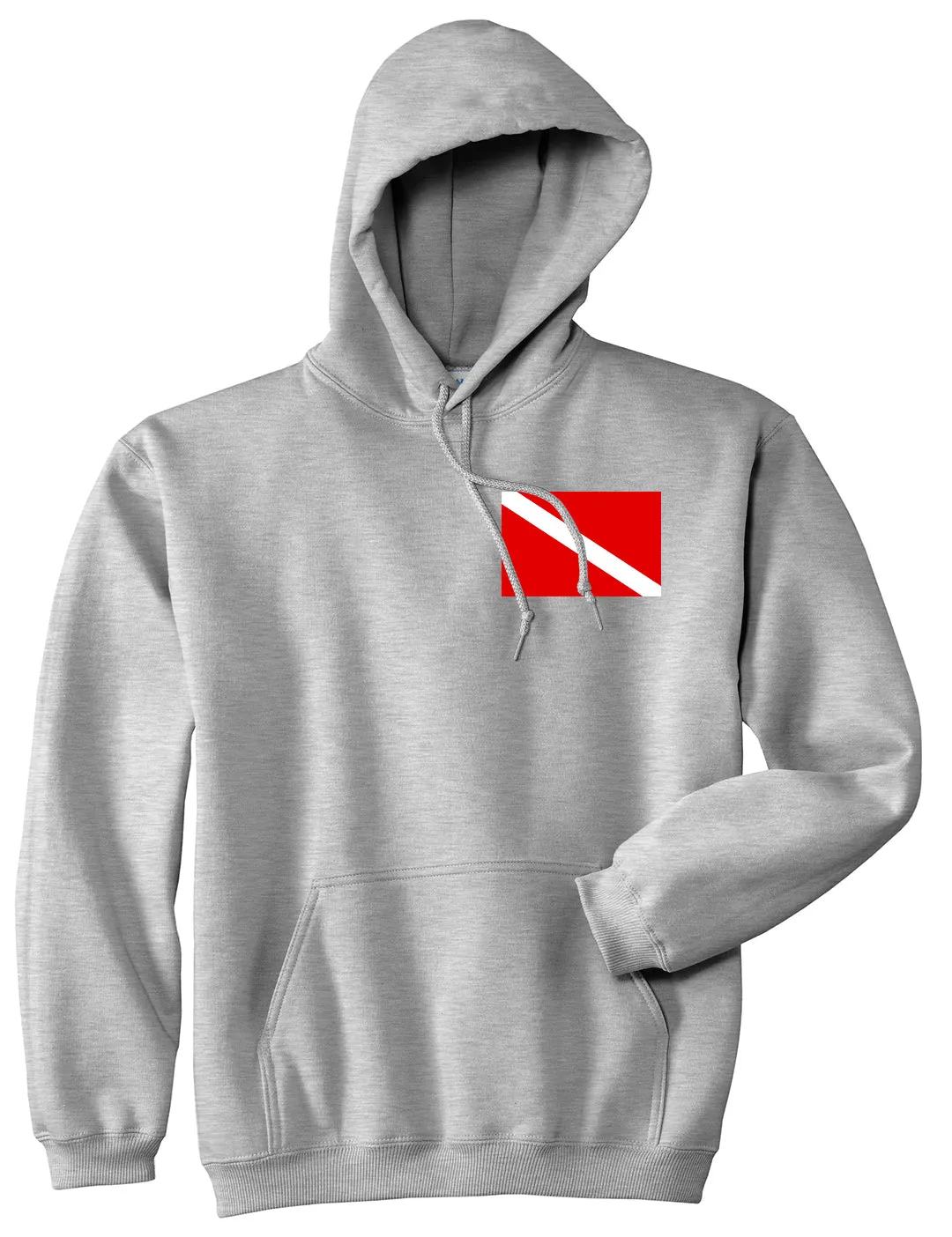 Scuba Dive Flag Chest Mens Pullover Hoodie