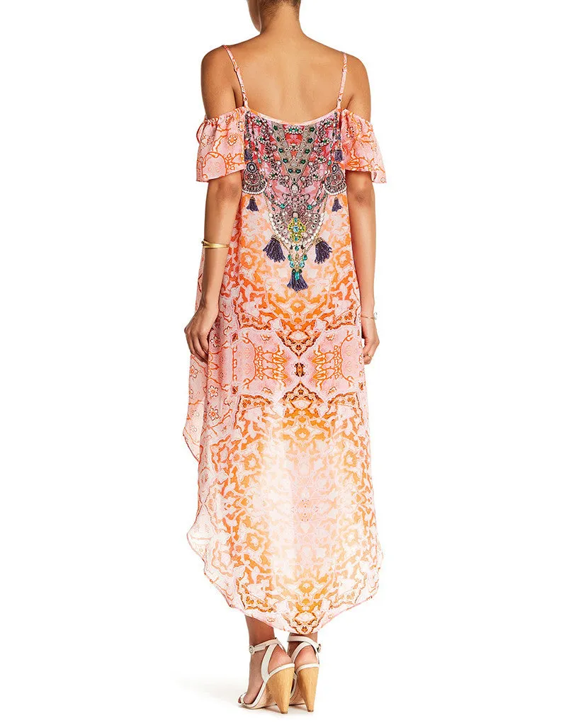 Shahida Parides Embellished High Low Dress in Sunset