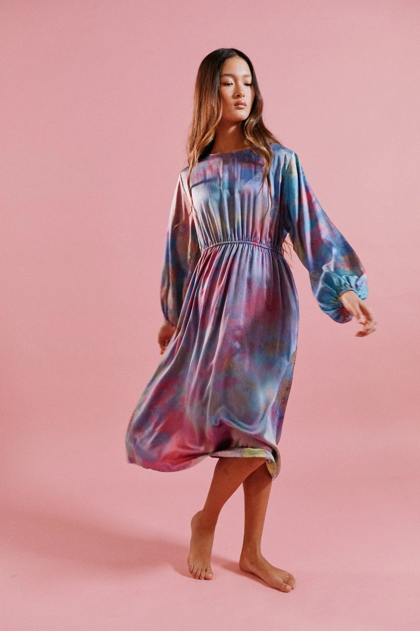 Silk Dress in Rainbow