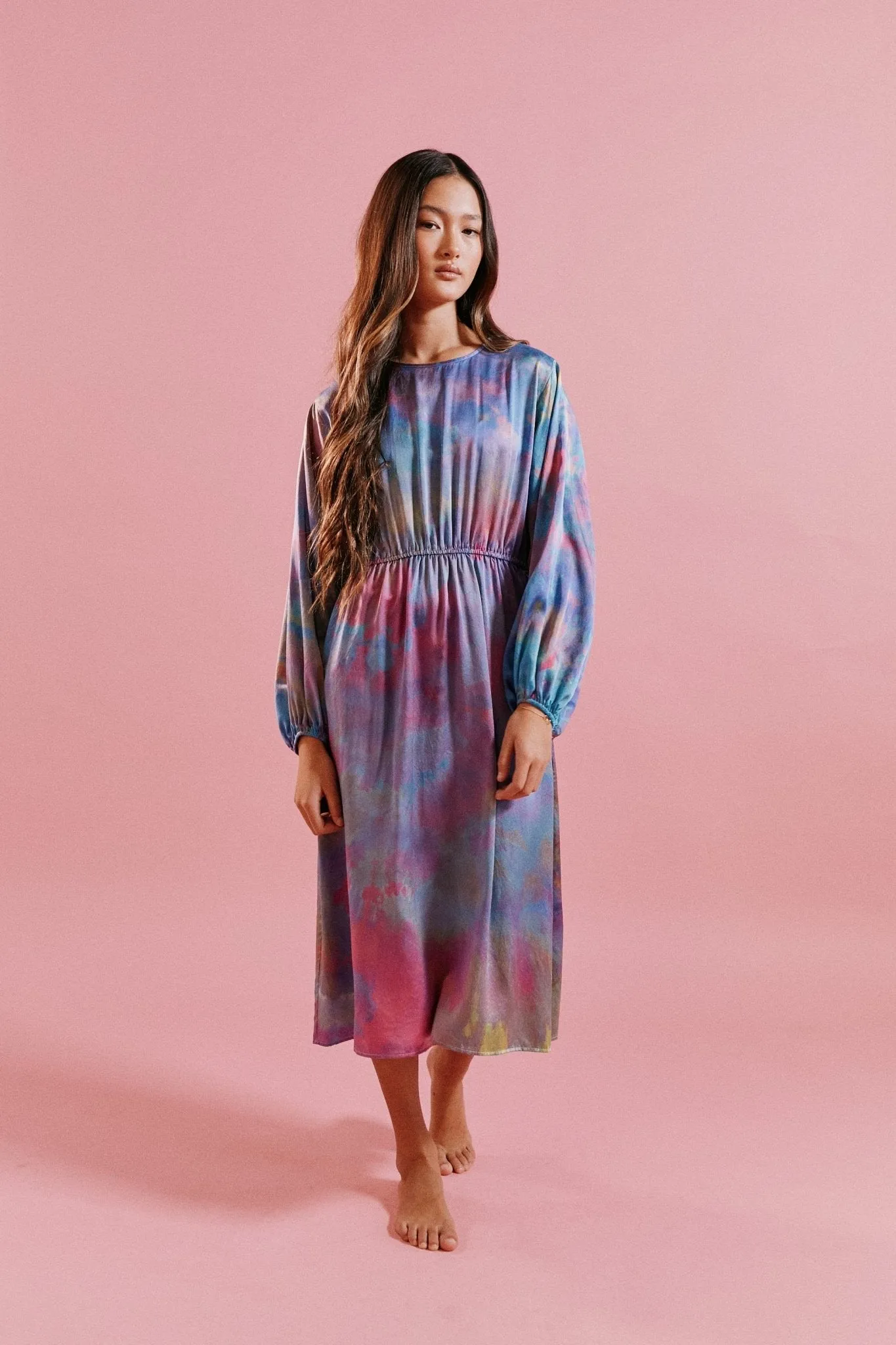 Silk Dress in Rainbow