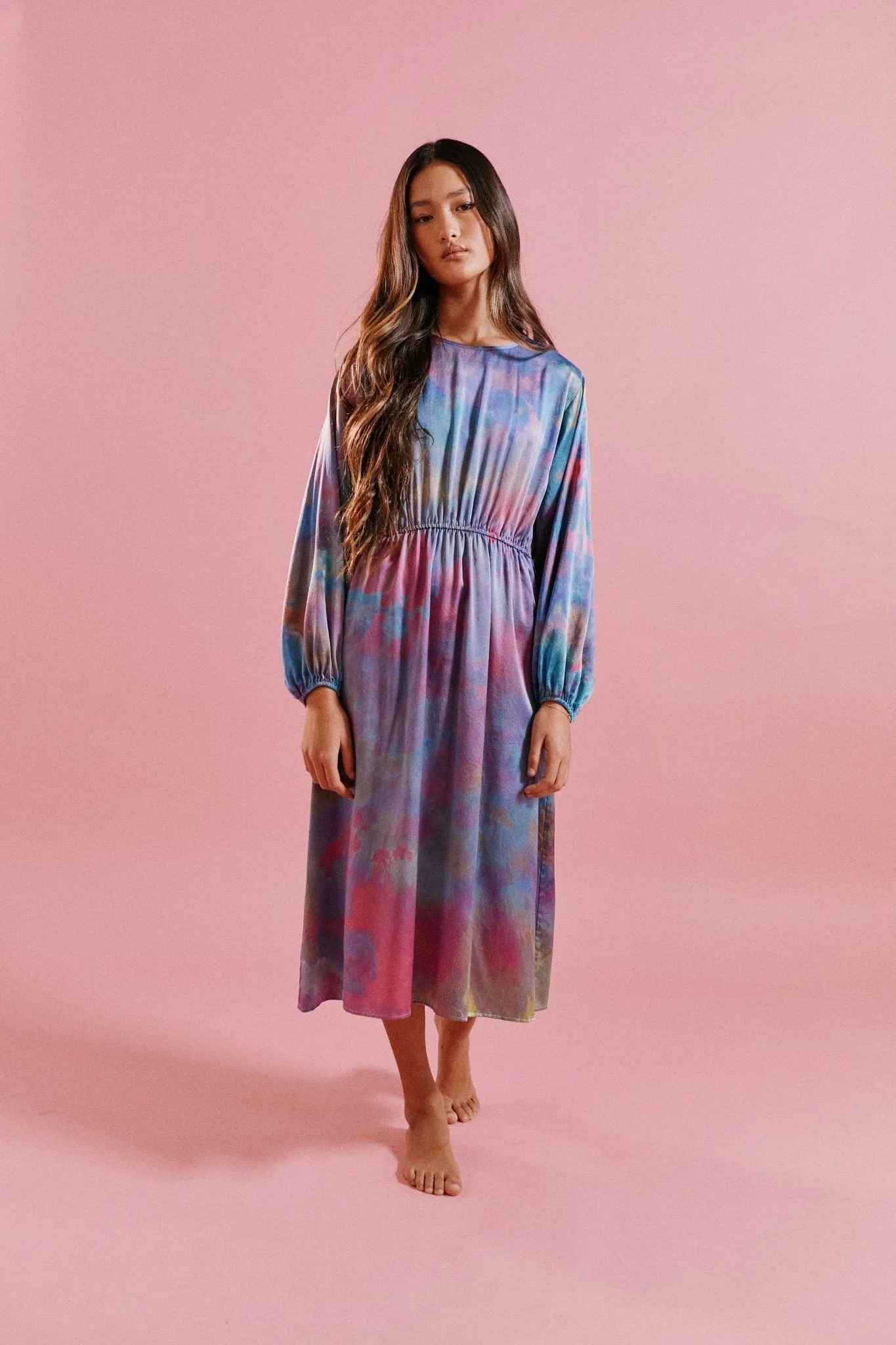 Silk Dress in Rainbow