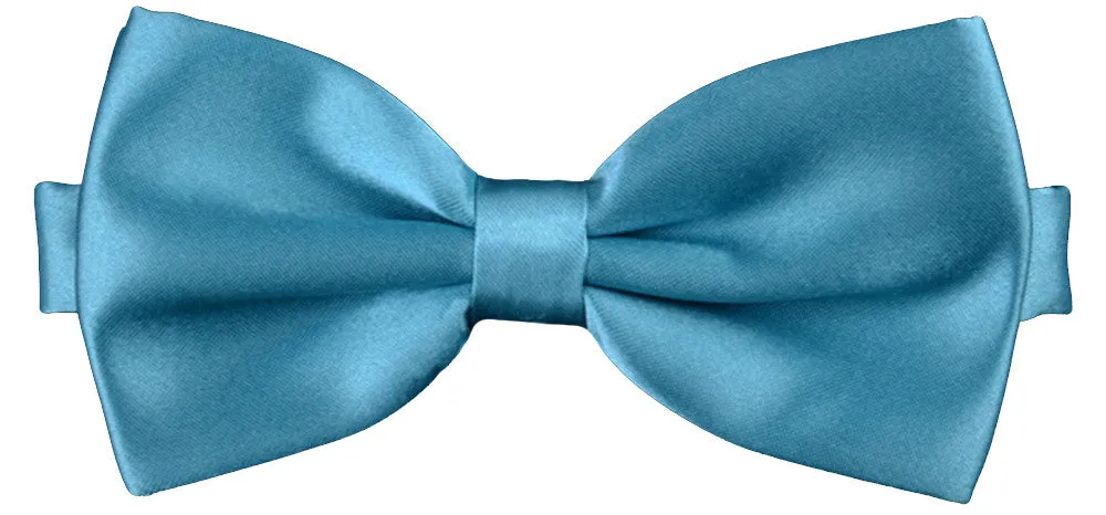 Teal Blue [Silky Smooth] - Bow Tie and Pocket Square Matching Set