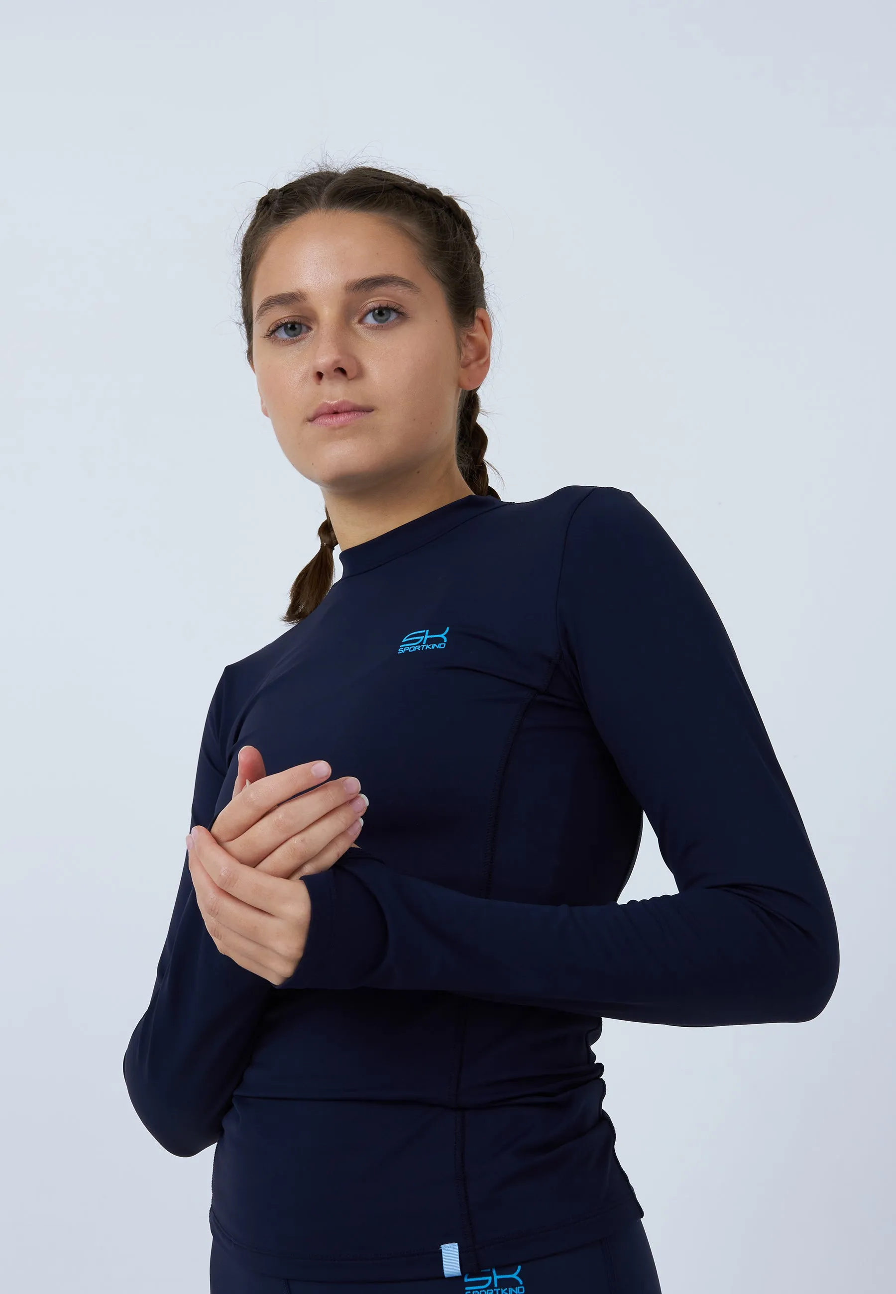 Tennis Longsleeve Shirt High-Neck, navy blue