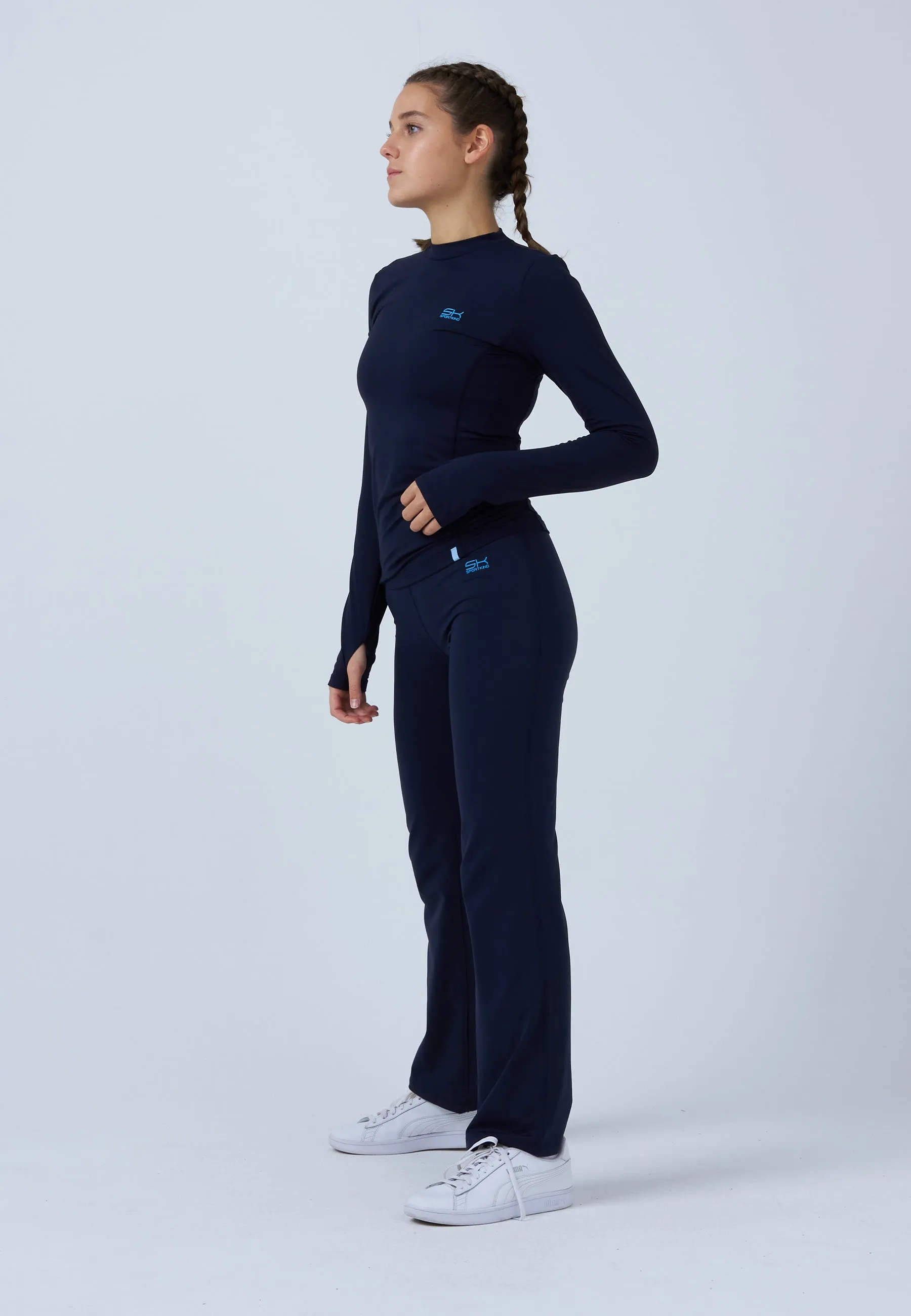 Tennis Longsleeve Shirt High-Neck, navy blue