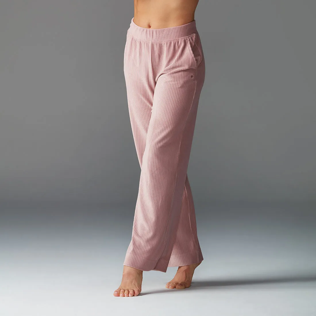 Wide Leg Brushed Rib Pant *