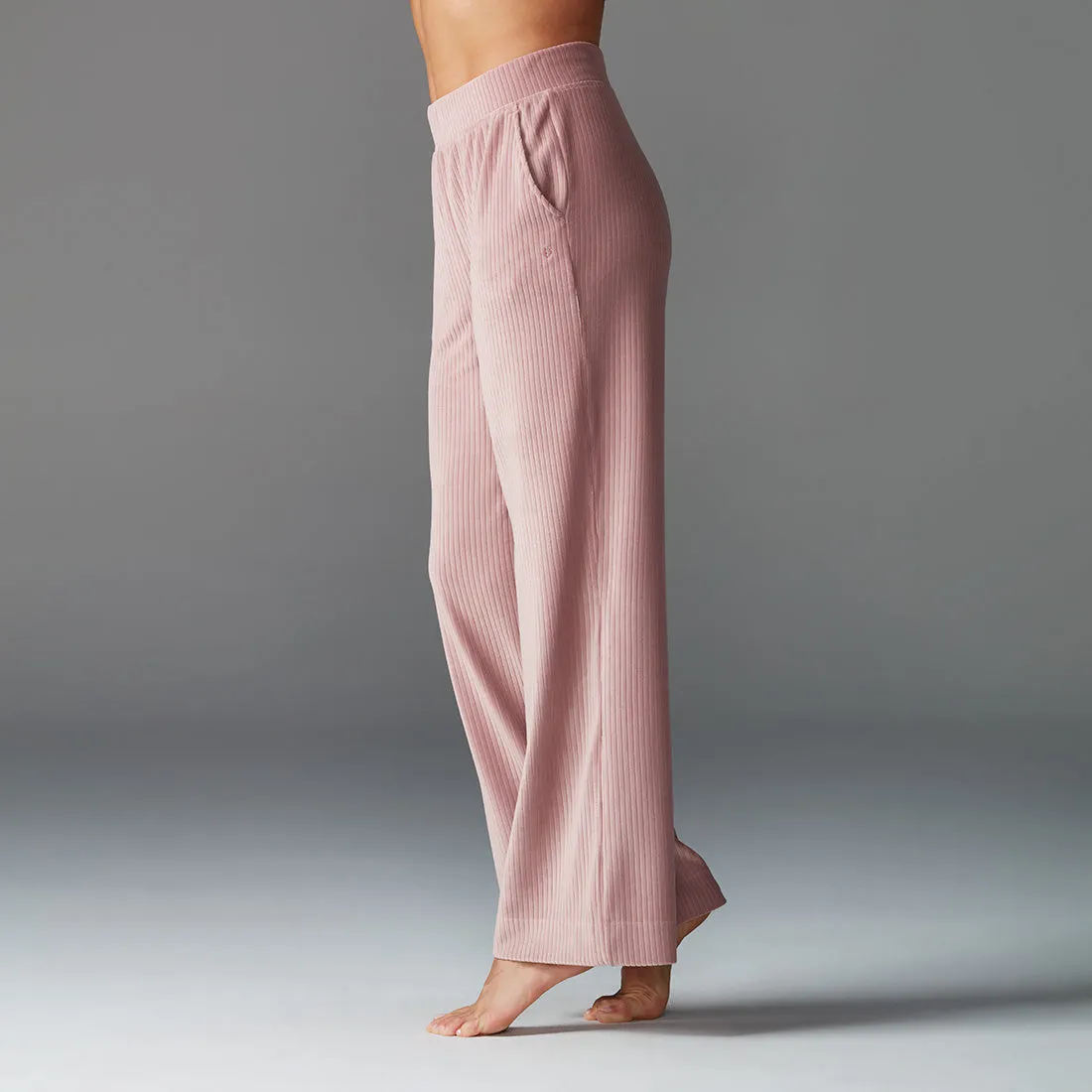 Wide Leg Brushed Rib Pant *