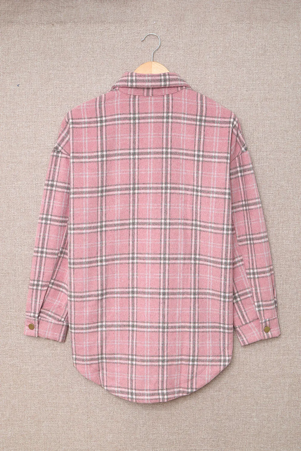 Womens Casual Plaid Shacket Button Down Shirts Coats