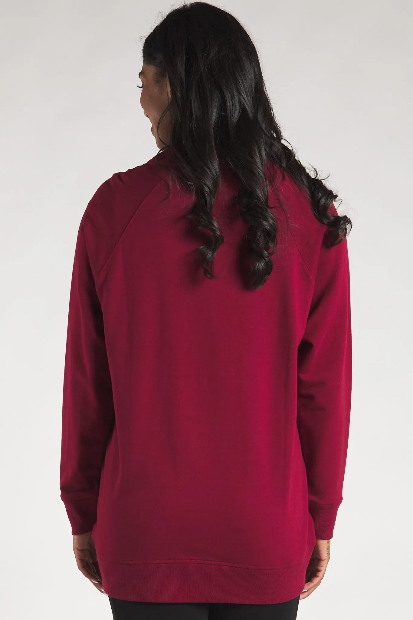 Yasmine Button-Front Bamboo Cardigan - Cranberry